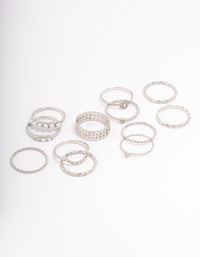 Silver Glam Rope Multi Ring Pack - link has visual effect only