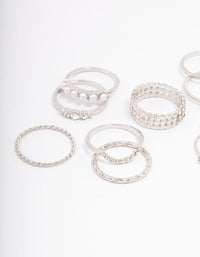 Silver Glam Rope Multi Ring Pack - link has visual effect only