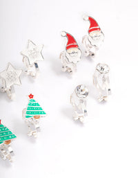 Kids Christmas Snowman Clip On Earrings 5-Pack - link has visual effect only