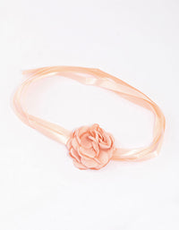 Blush Fabric Mini Ribbon Flower Choker - link has visual effect only