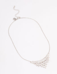 Rhodium Cubic Zirconia Short Necklace - link has visual effect only