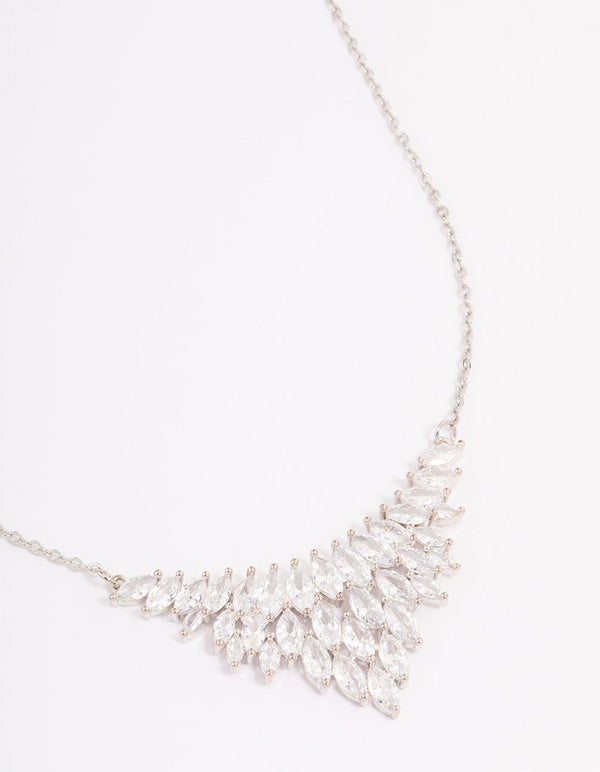 Rhodium Cubic Zirconia Short Necklace