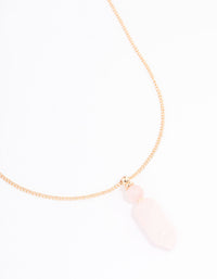 Gold Rose Quartz Sphere Pendant Necklace - link has visual effect only