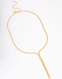 Gold Plated Double Fine Lariat Necklace - link has visual effect only