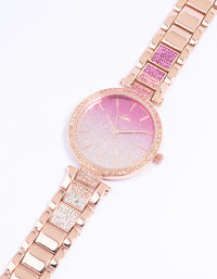 Rose Gold Ombre Sparkle Watch - link has visual effect only