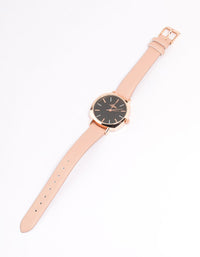 Blush Faux Leather Alternative Marker Watch - link has visual effect only