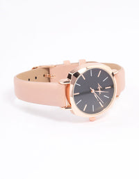 Blush Faux Leather Alternative Marker Watch - link has visual effect only