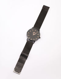 Black Coated Extra Thick Mesh Watch - link has visual effect only