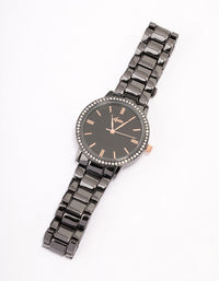 Black Crystal Bezel Watch - link has visual effect only