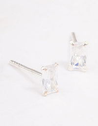 Sterling Silver Baguette Stud Earrings - link has visual effect only