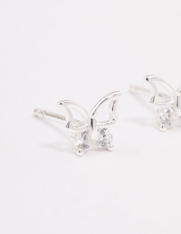 Sterling love always store diamond heart earrings