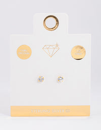 Gold Plated Sterling Silver Dainty Stud Earrings - link has visual effect only