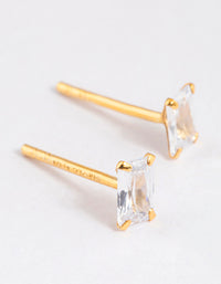 Gold Plated Sterling Silver Baguette Stud Earrings - link has visual effect only