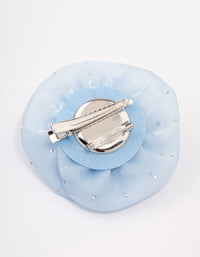 Blue Diamante Rosette Brooch & Hair Clip - link has visual effect only