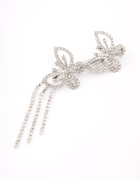 Silver Double Diamante Butterfly Hair Clip - link has visual effect only