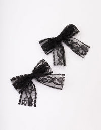 Black Lace Hair Bow Pack - link has visual effect only