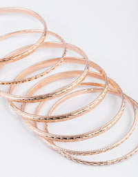 Rose Gold Textured Bangle 7-Pack - link has visual effect only