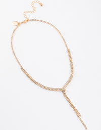 Gold Dainty Ribbon Y-Shaped Necklace - link has visual effect only