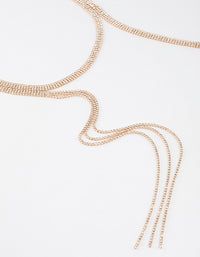 Gold Triple Row Cup Chain Scarf Necklace - link has visual effect only