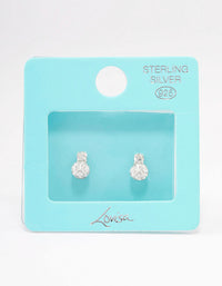 Sterling Silver Crystal Pave Ball Stud Earrings - link has visual effect only