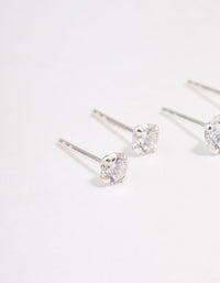 Sterling Silver Graduating Cubic Zirconia Earring 3-Pack - link has visual effect only