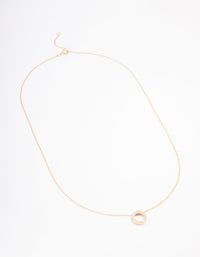 Gold Plated Pave Sterling Silver Circle Pendant Necklace - link has visual effect only