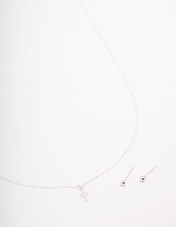 Sterling Silver Cross Jewellery Set