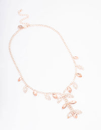 Rose Gold Leaf Decorative Diamante Necklace - link has visual effect only