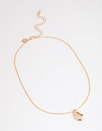 Gold Smooth Pear Pendant Necklace - link has visual effect only