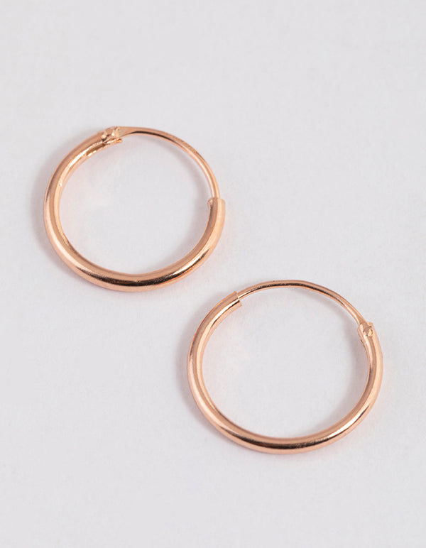 Rose Gold Plated Sterling Silver Hoop Earrings 12mm