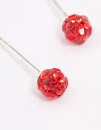 Sterling Silver Red Fireball Stud Earrings - link has visual effect only