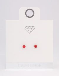 Sterling Silver Red Fireball Stud Earrings - link has visual effect only