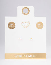 Gold Plated Sterling Silver Baby Pear Cubic Zirconia Stud Earrings - link has visual effect only