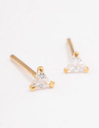 Gold Plated Sterling Silver Baby Triangular Stud Earrings - link has visual effect only