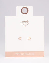 Rose Gold Plated Sterling Silver Open Heart Stud Earrings - link has visual effect only