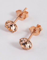 Rose Gold Plated Sterling Silver Diamante Stud Earrings 5mm - link has visual effect only