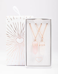 Rose Gold Mixed Semi-Precious Wrapped Shard Necklace Pack - link has visual effect only