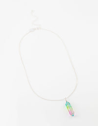 Silver Rainbow Wrapped Shard Necklace - link has visual effect only