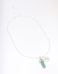 Silver Green Fluorite Shard Disc Necklace - link has visual effect only