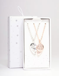 Mixed Metal BFF Diamante Heart Necklace Pack - link has visual effect only