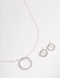 Silver Diamante Open Circle Jewellery Set - link has visual effect only