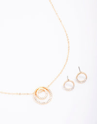 Gold Double Open Circle Jewelley Set - link has visual effect only