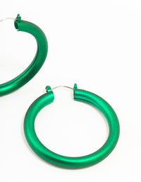 Green Silver Pearlised Hoop Earrings - link has visual effect only