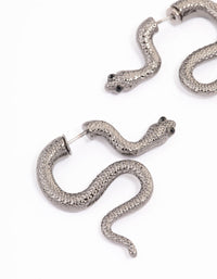 Gunmetal Slithering Snake Drop Earrings - link has visual effect only