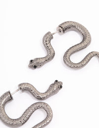 Gunmetal Slithering Snake Drop Earrings - link has visual effect only