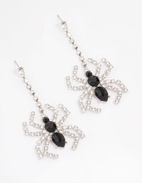 Rhodium Bling Spider Drop Earrings - link has visual effect only