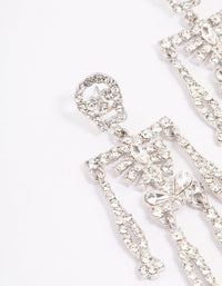 Rhodium Glamorous Skeleton Drop Earrings - link has visual effect only