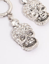 Rhodium Mini Skull Drop Earrings - link has visual effect only