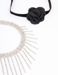 Silver Floral Cup Chain Choker - link has visual effect only