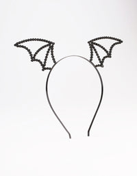 Black Bat Wing Beaded Headband - link has visual effect only